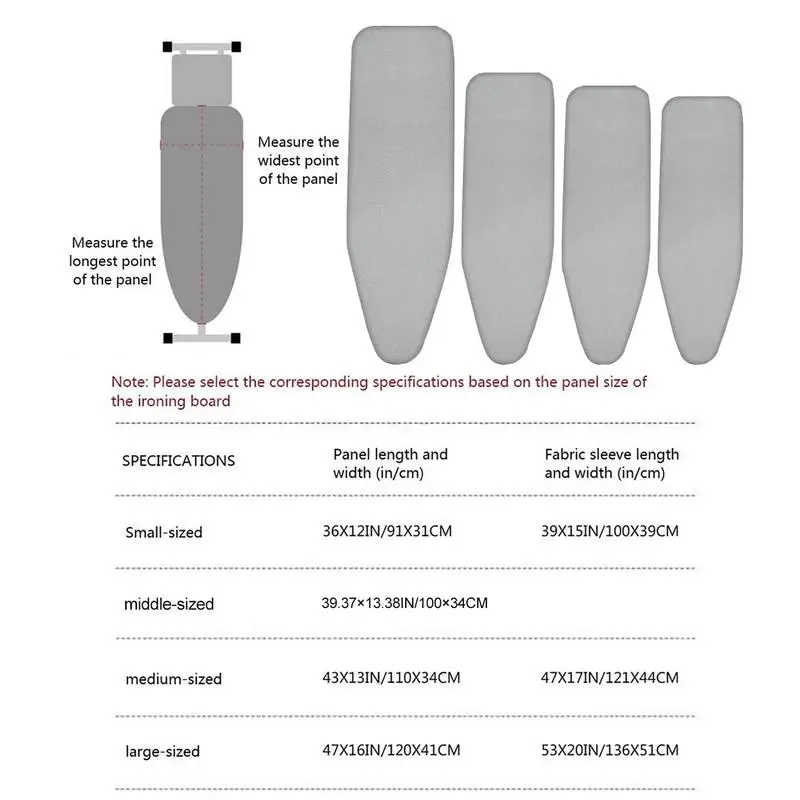 Чехол для гладильной доски с эластичным краем, устойчивый к пятнам, устойчивый к ожогу, толстая хлопковая подкладка, чехол для глажки стола