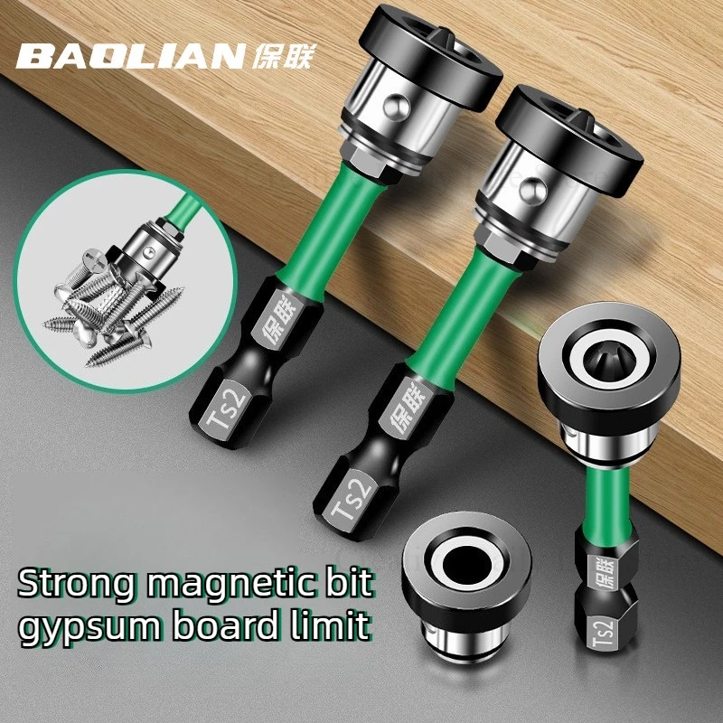 Magnetic PH2 Hex Shank Plasterboard Screwdriver Bit Positioning Batch Head Drywall Locating Screw Bits Drilling Tools