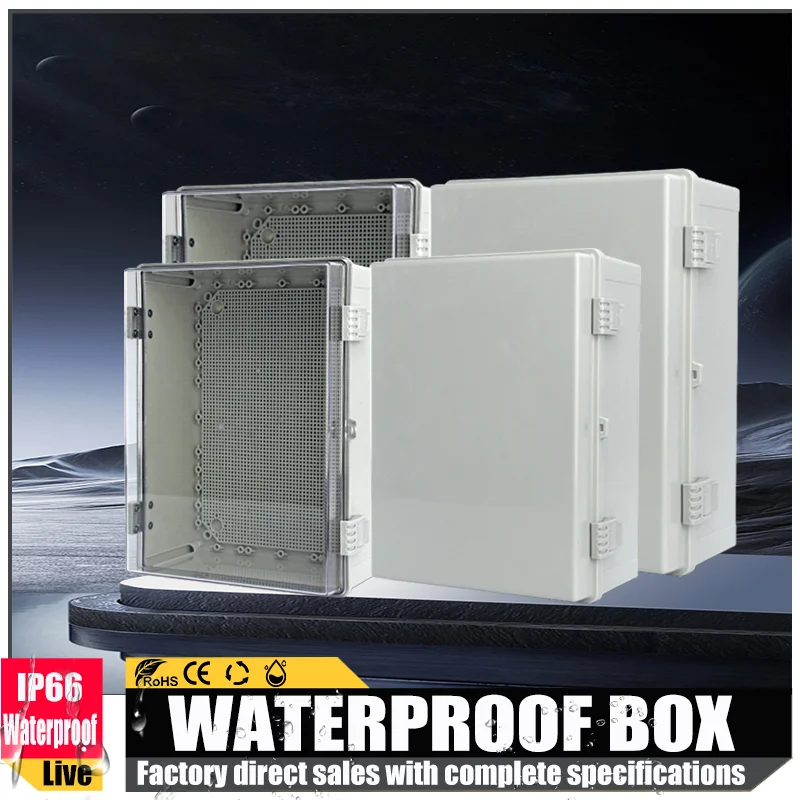 

Серый пластиковый водонепроницаемый корпус IP66, прозрачный сейф, уличные электронные проекты, распределительный корпус для электрических инструментов