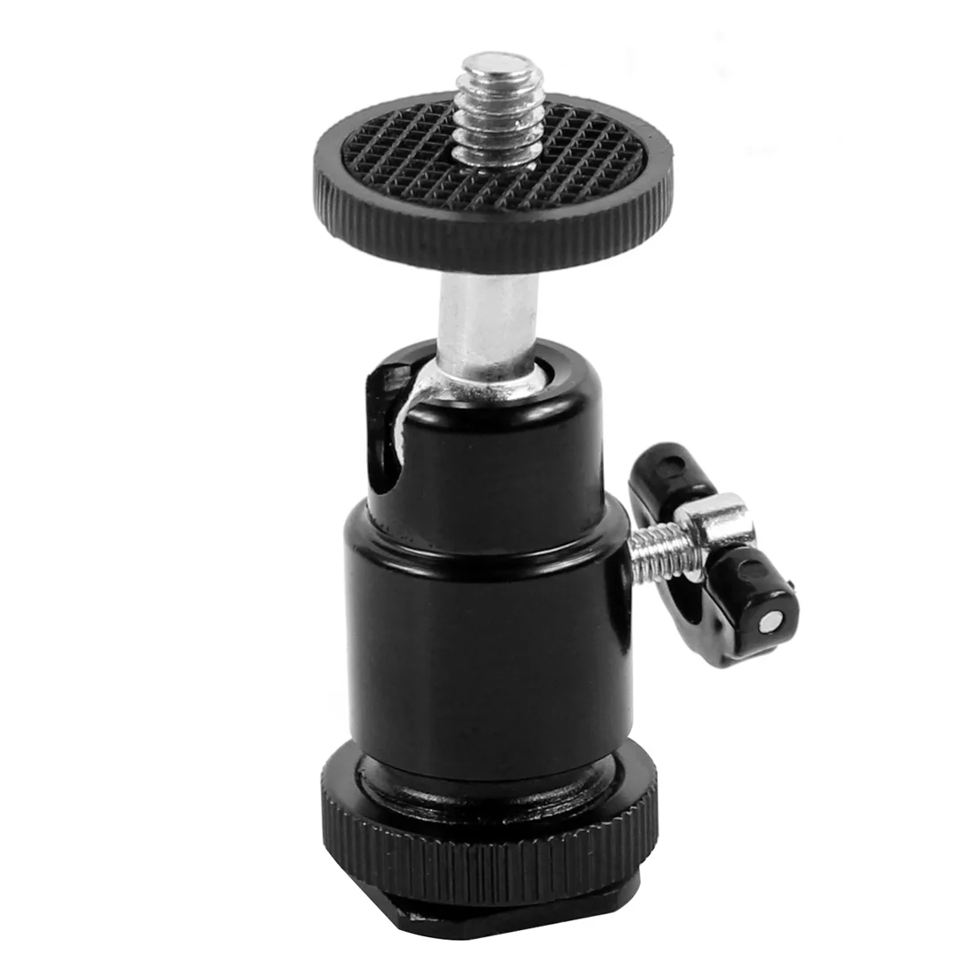 Mini-Metallkugelkopf 360 ° Schwenkbarer Stativ-Kugelkopf mit Cold-Shoe-Halterung, 1/4-Zoll-Schraube, 2,5 kg Tragkraft für DSLR-Kamera, Webcam, Blitz, Vlog-Rig – Detail 6