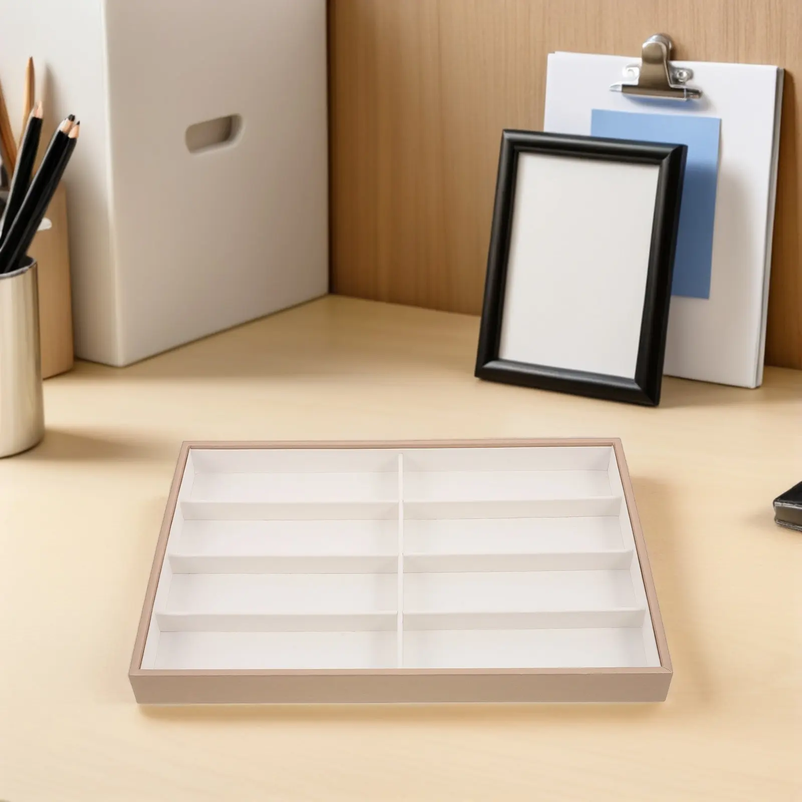 Sunglasses Organizer Tray 13.78 X 9.45 Inch Soft Surface Glasses Display Stand Jewelry Storage Tray for Bedroom Travel Drawer