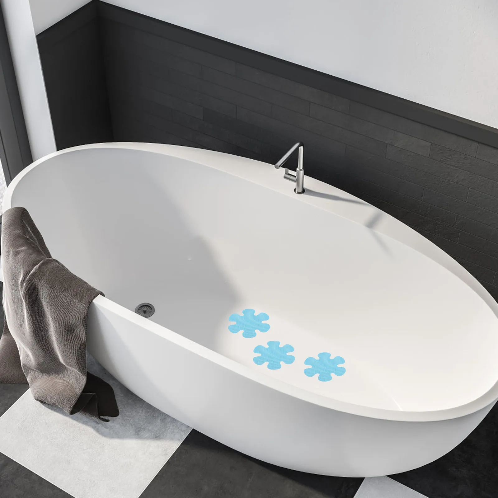 

20pcs Non-Slip Bathtub Stickers Flower Shape Self-Adhesive Waterproof Safety Shower Decals For Bathroom Stairs Tile Floor