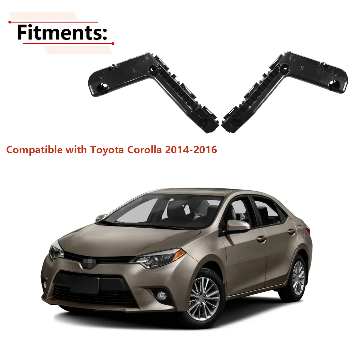 1 Pair Front Bumper Support Bracket Retainer For Toyota Corolla 2014 2015 2016 5211502240 TO1043123 5211602240 TO1042123