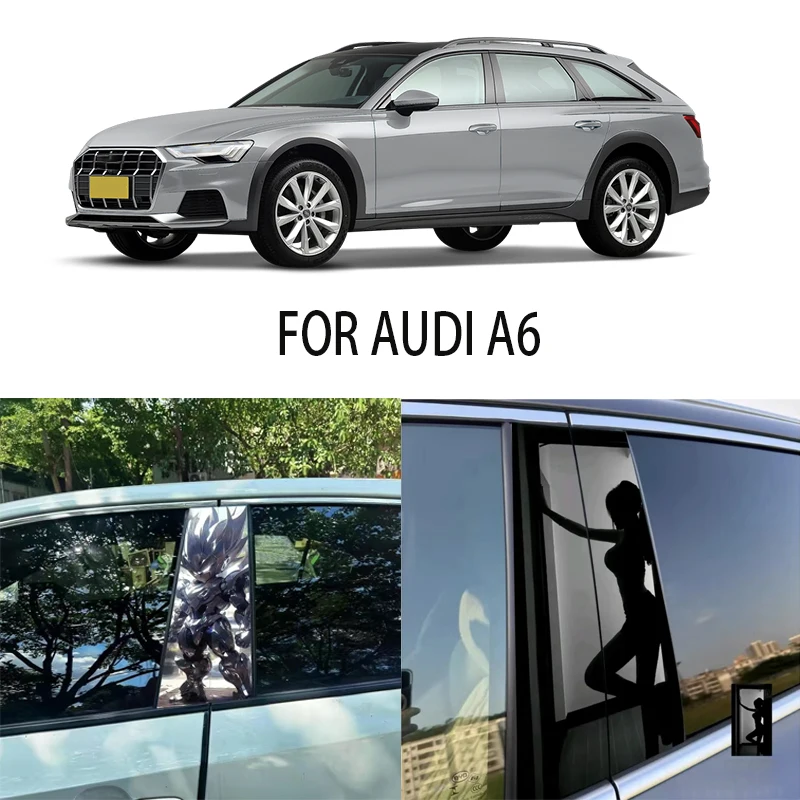 

Door Window Decoration Trims Pillar Posts Stickers Auto Styling for AUDI A6 Car accessories