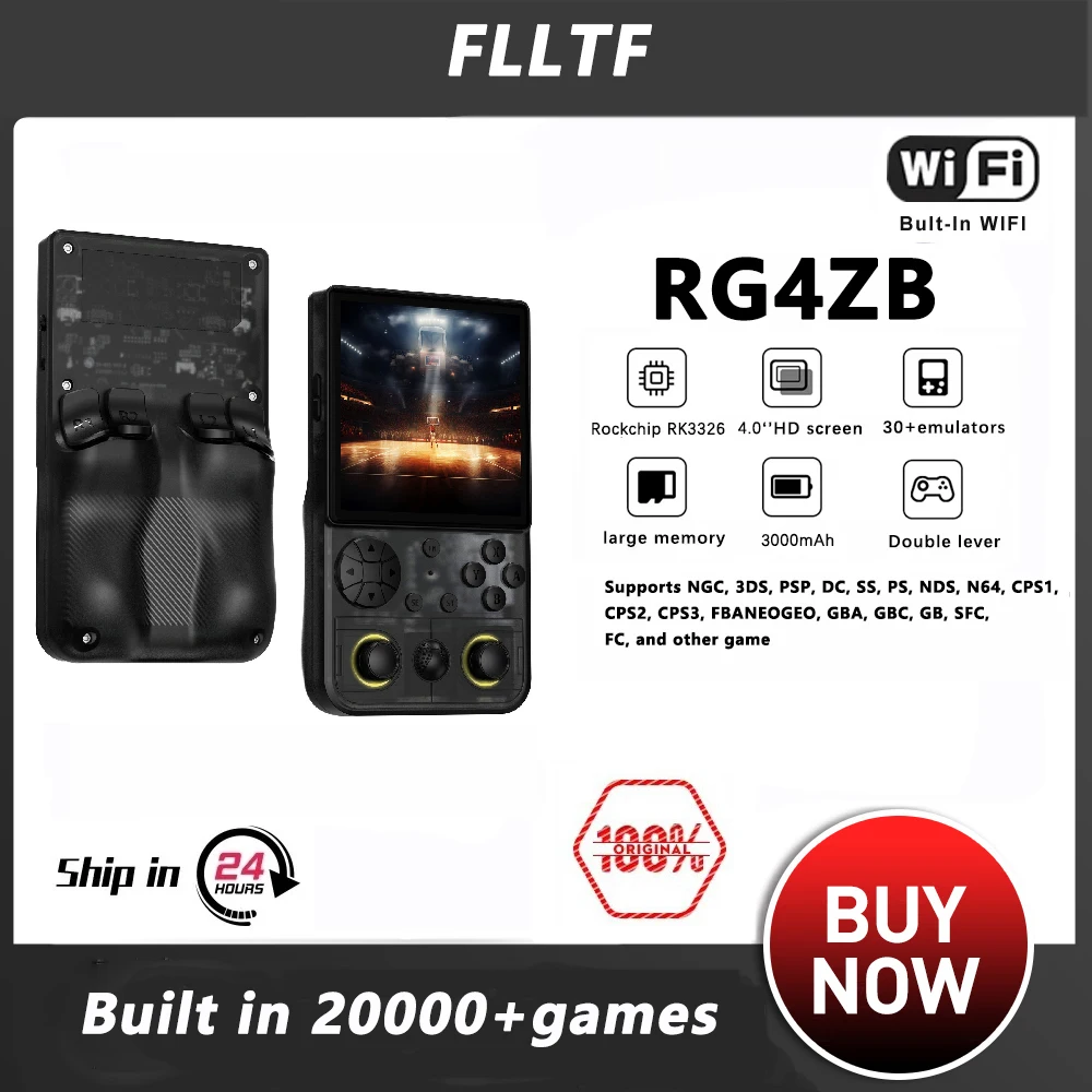 

Портативная игровая консоль с открытым исходным кодом RG4ZB в стиле ретро 4,0 дюйма GBA Arcade Classic PSP EmuELEC System Gaming Machine RK3326 WIFI glft