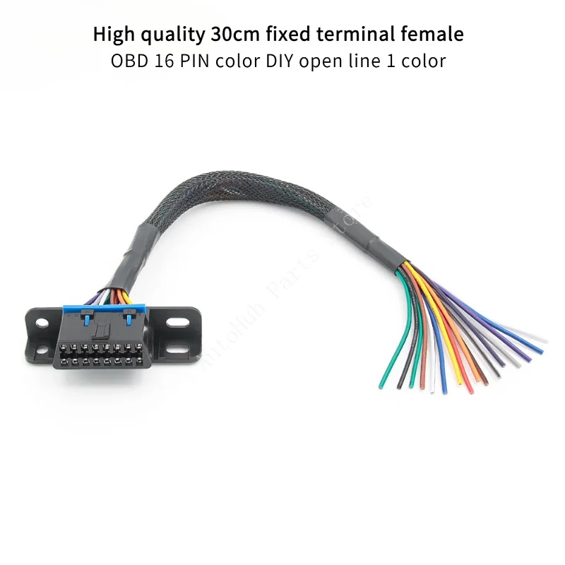 

Высокое качество 30 см фиксированный разъем «мама» OBD 16 PIN цвет DIY открытая линия 1 цвет