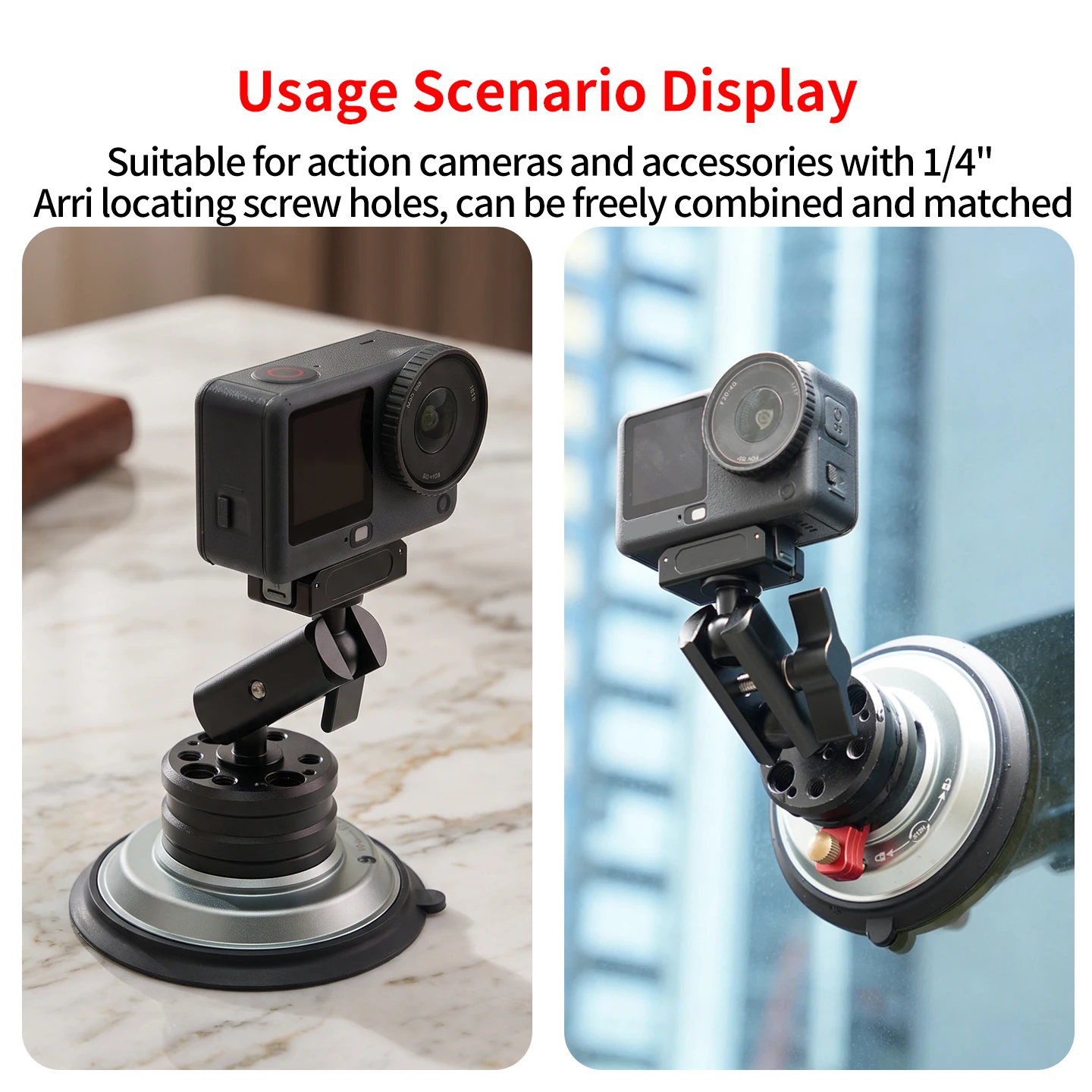 Funktionaler 17mm Kugelkopf Magic Arm Doppelkugelkopf 1/4 Zoll Schraube ARRI für DJI GoPro Insta360 Action-Kamera Handy-Verlängerungshalterung – Detail 4