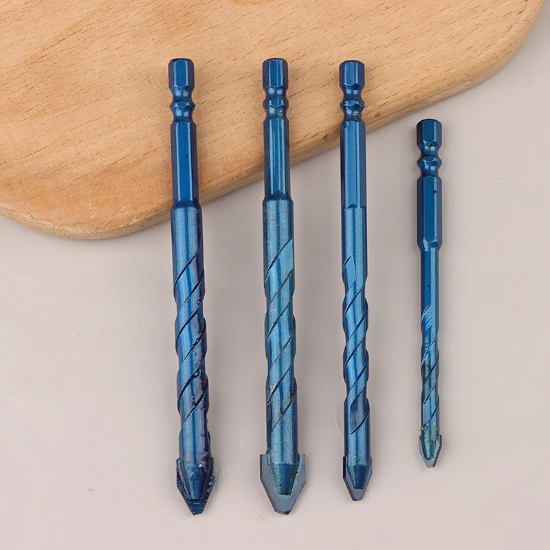 1/4 ชิ้น 6-12 มิลลิเมตรโรตารี่บิตสําหรับแก้วกระเบื้องเซรามิคอิฐ Hard Alloy ไม้เครื่องตัดรูเลื่อยก่ออิฐคอนกรีตเกลียวเจาะบิต