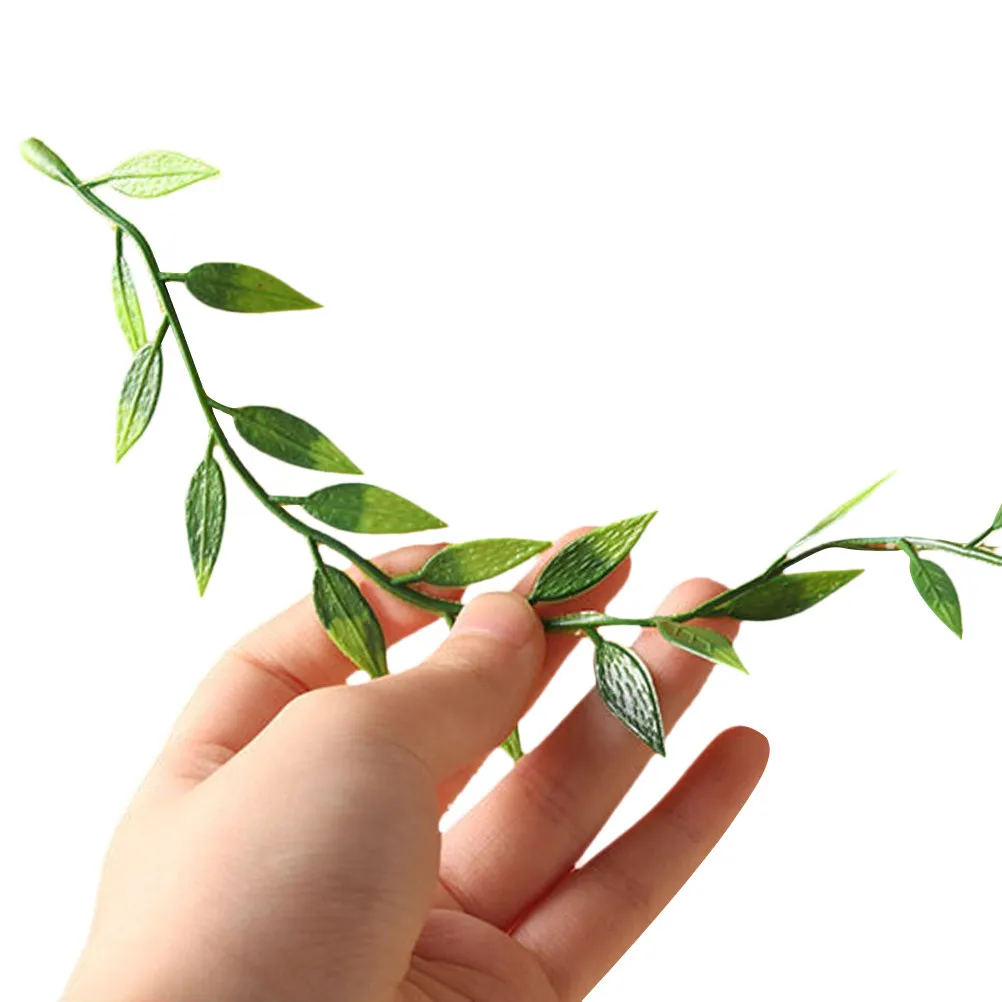 

3Pcs Miniature Garden Scenery Decorations Realistic Faux Vines Garland Artificial Leaf Greenery Mini Plants for Dollhouse