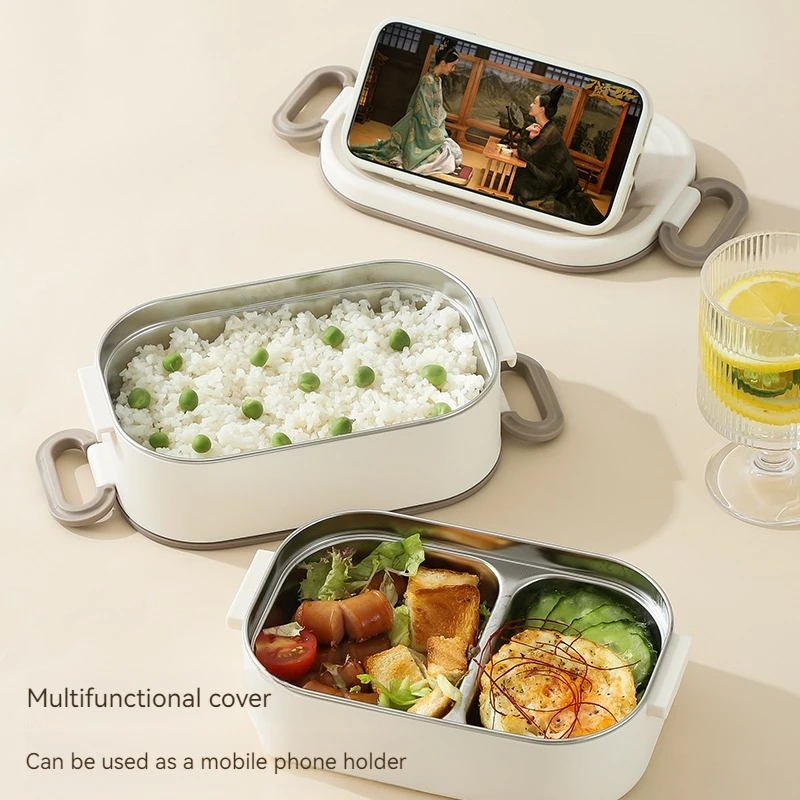 Stainless steel insulated lunch box Office lunch box soup rice bowl for students can be microwave heated lunch box set lunch box