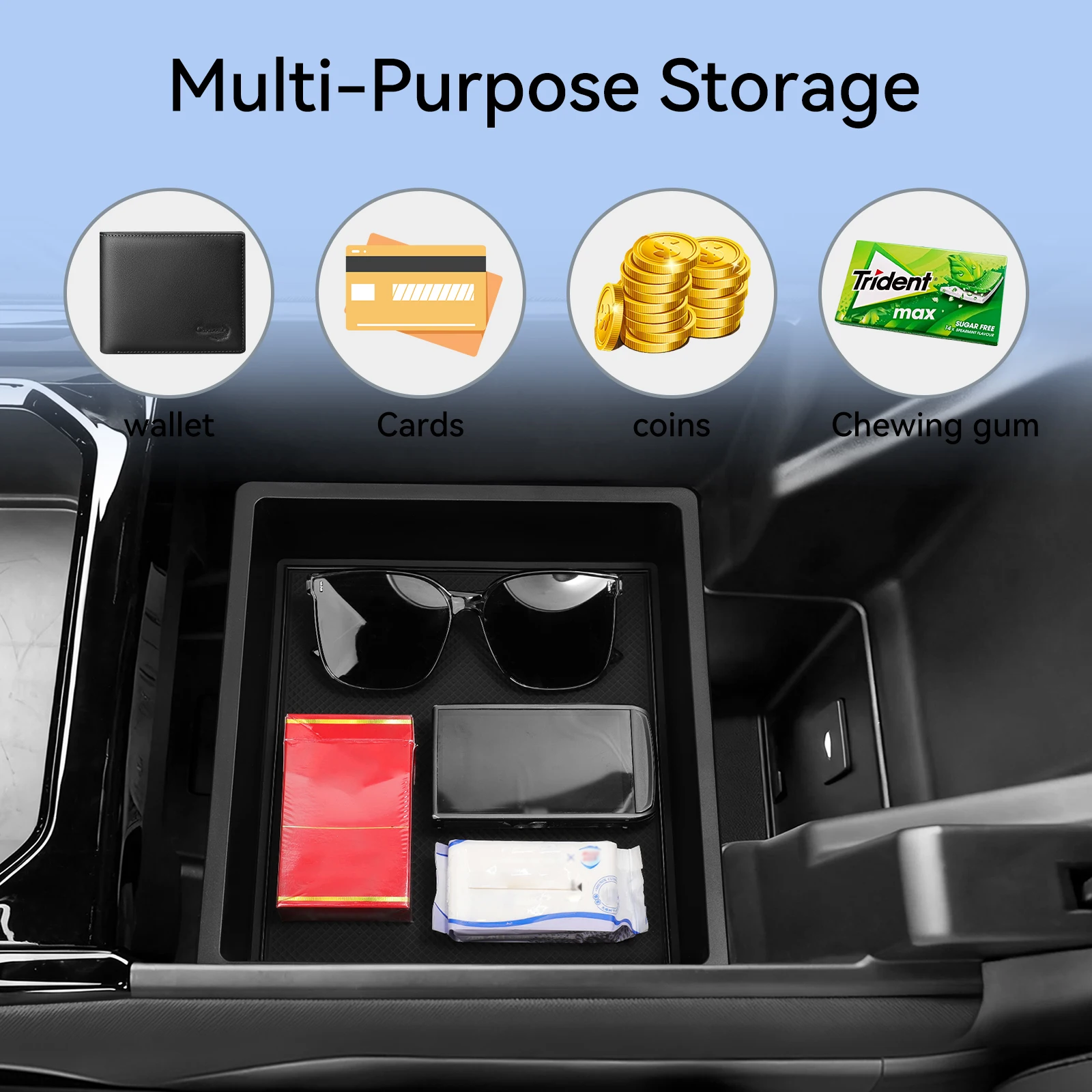 

for Chevy Silverado EV GMC Sierra EV 2024 2025 US Version Interior Accessories Car Central Console Armrest Storage Box