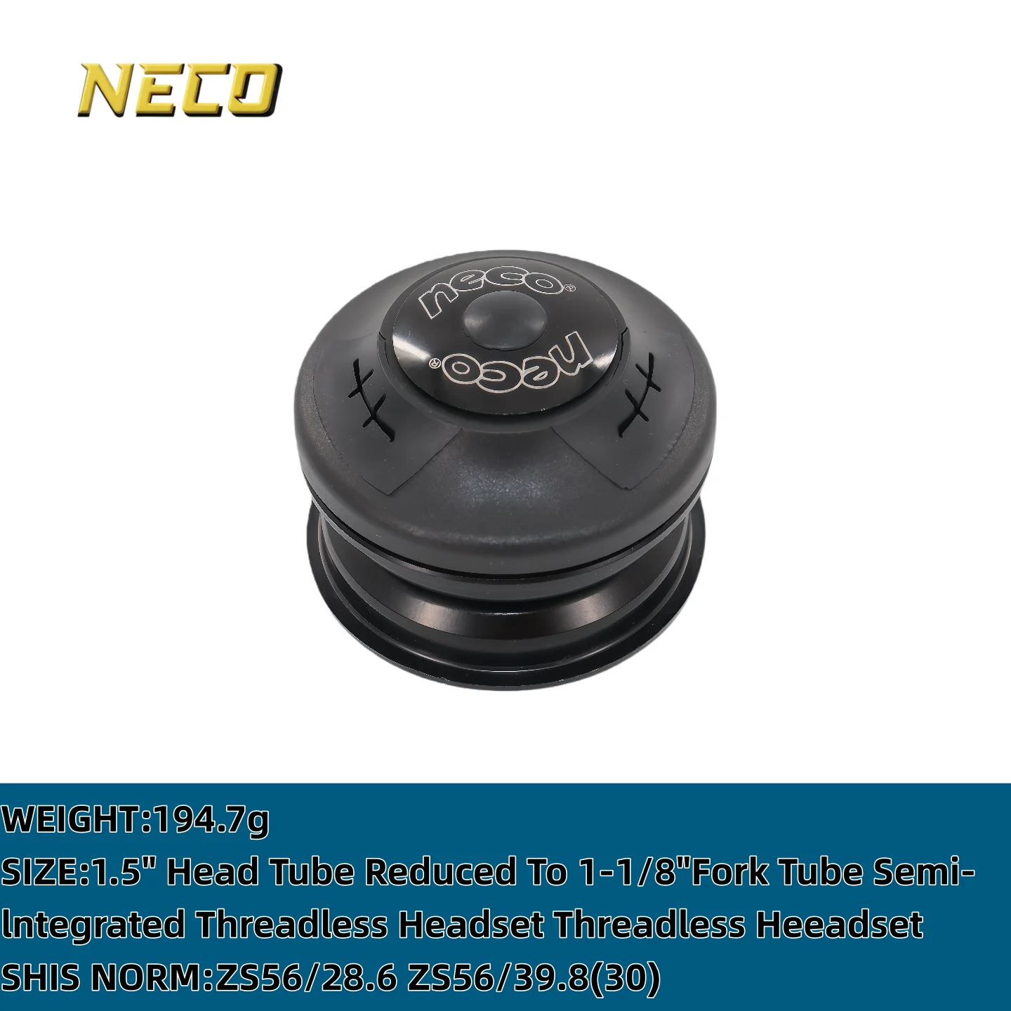 

NECO Bicycle Headset1.5"Head Tube1-1/8"Fork Tube Semi Integrated Threadless56/30/39.8mm Internal Cable Routing for MTB/Road Bike
