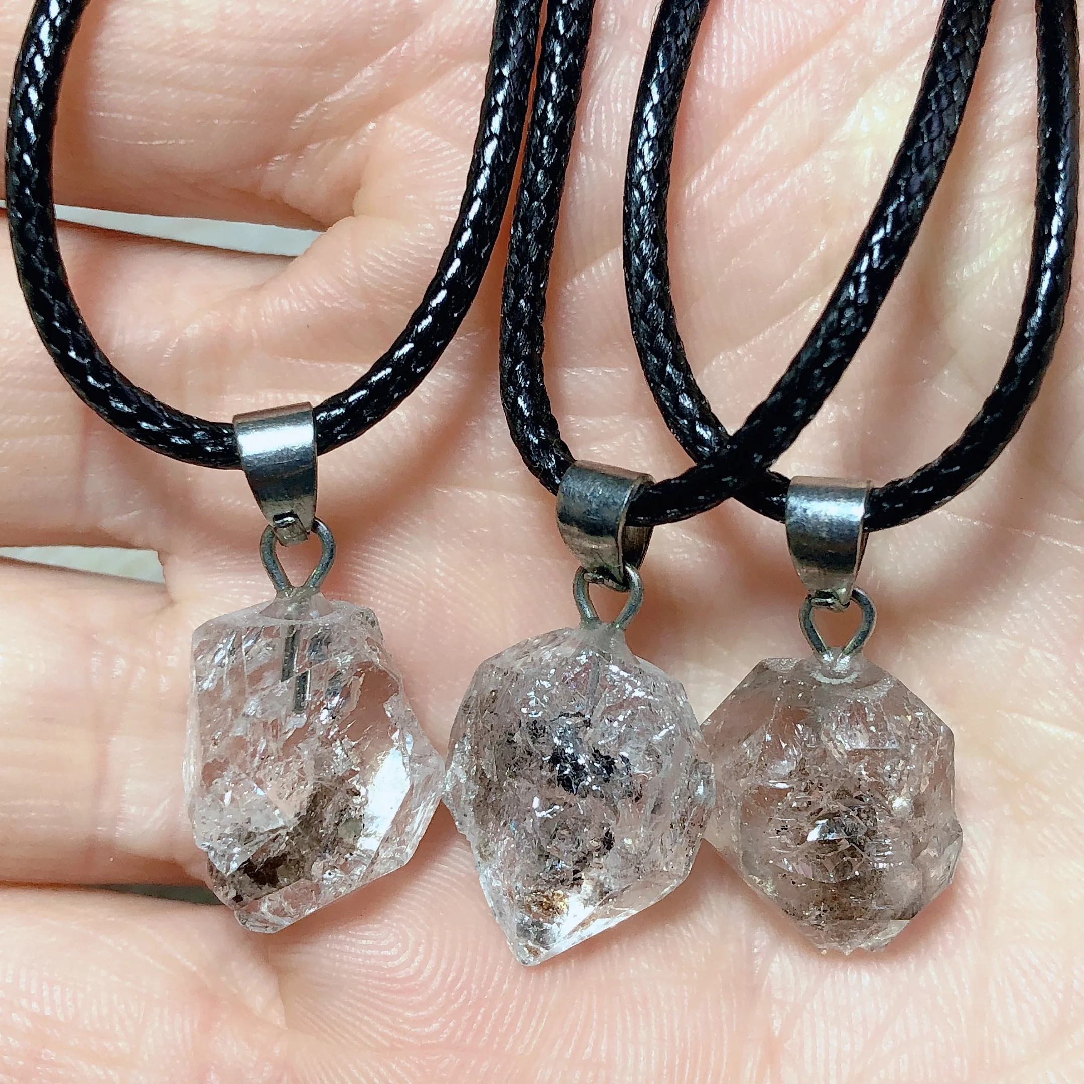 Natural Crystals Herkimer Diamond Pendent Specimen Sprakling High Quality Wholesale Ornament Witch Birthday Holiday Gift Ore