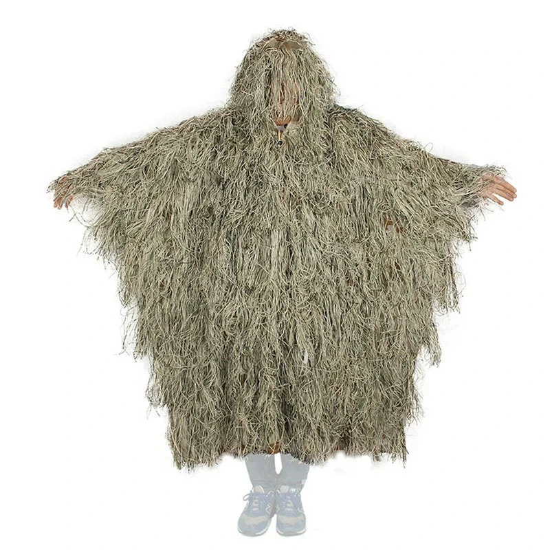 

Outdoor Hunting Ghillie Suit Ghillie Clothes Top Men Camouflage Hunting Gilley Suit Outdoor Jungle Hunting Cloak Poncho