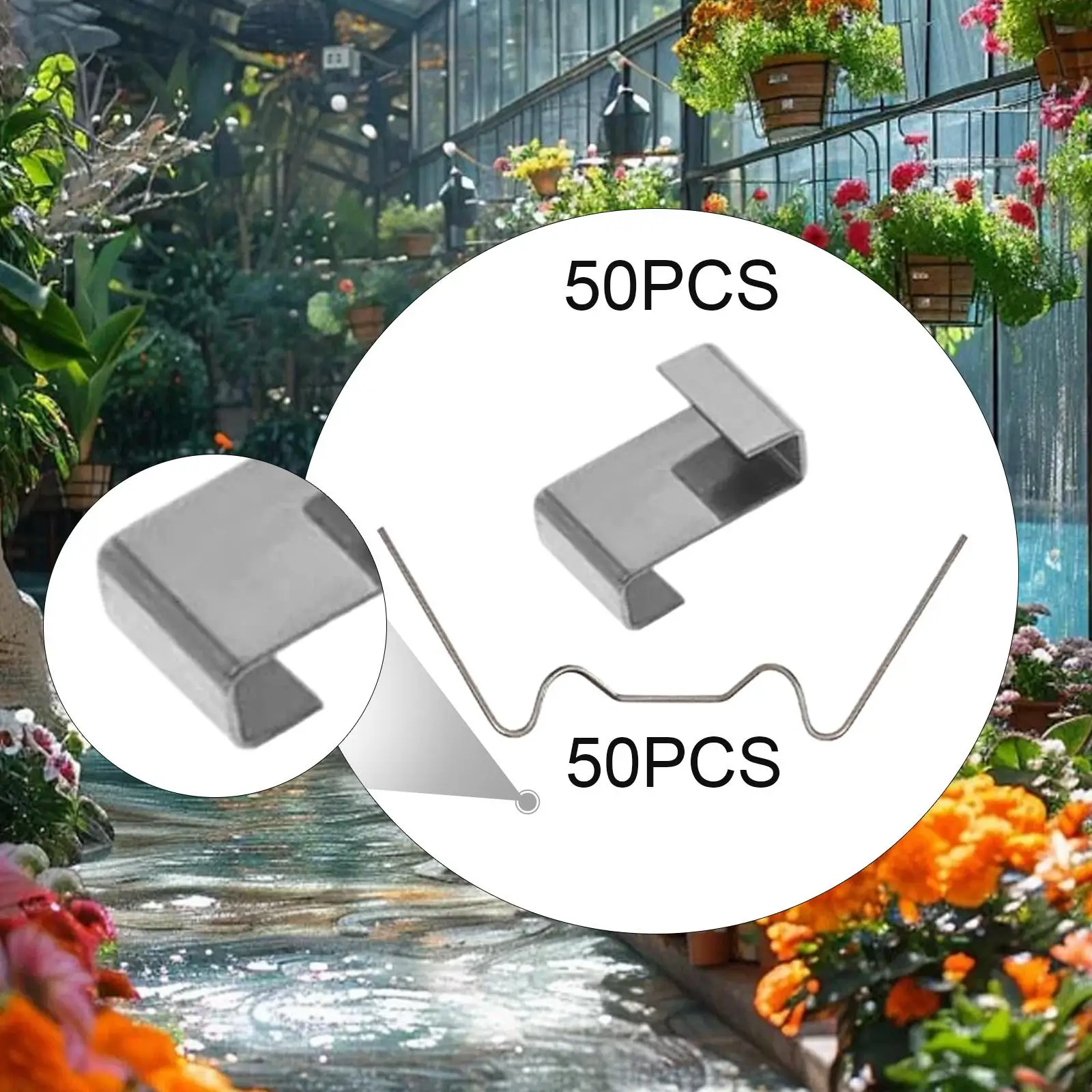 

100 Pieces Mini Greenhouse Clips for Hanging Greenhouse Glazing Clips, Parts, for Yard Garden Home
