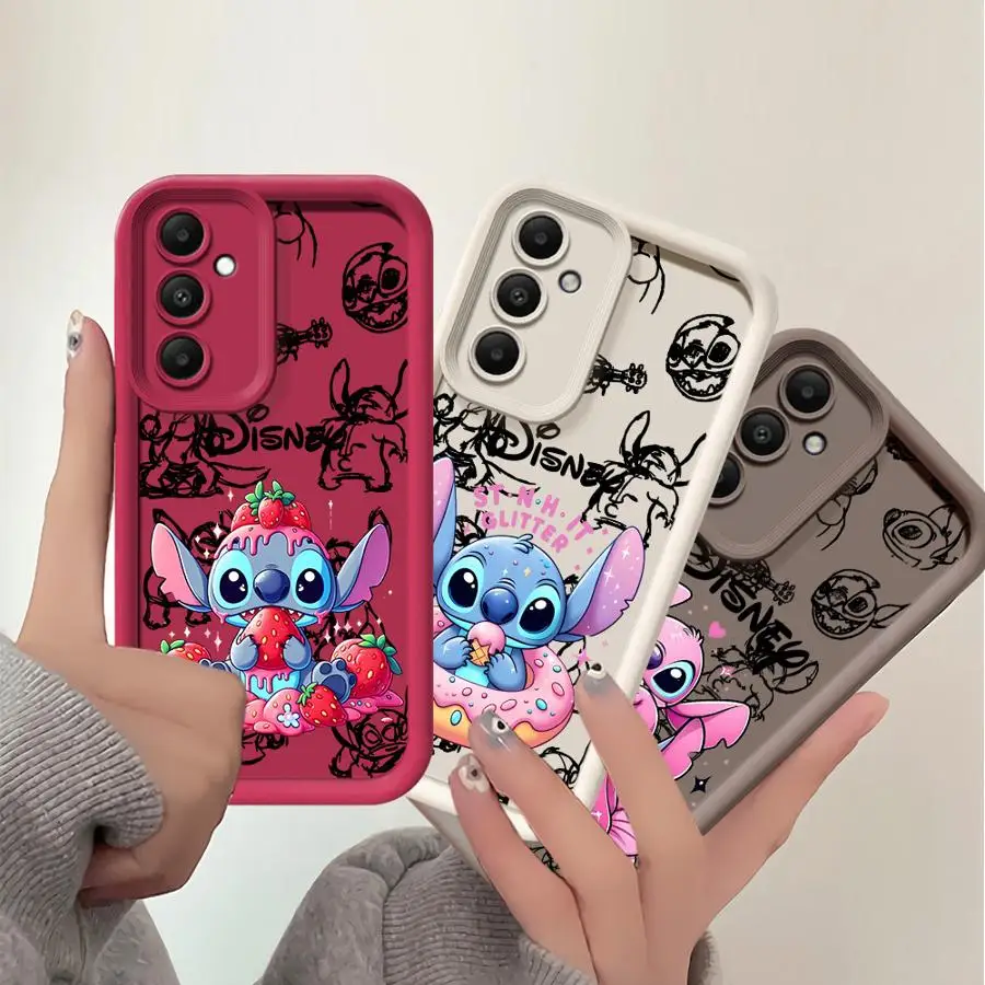 Чехол для телефона с милым вышивкой Cartoon для Samsung Galaxy A52s A54 A53 A71 A55 A52 A72 5G A73 A35 A25 A15 A51 Soft Cover