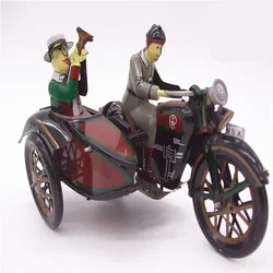 [Funny] Adult Collection Retro Wind up toy Metal Tin man Ride a tricycle Mechanical toy Clockwork toy figures model kids gift