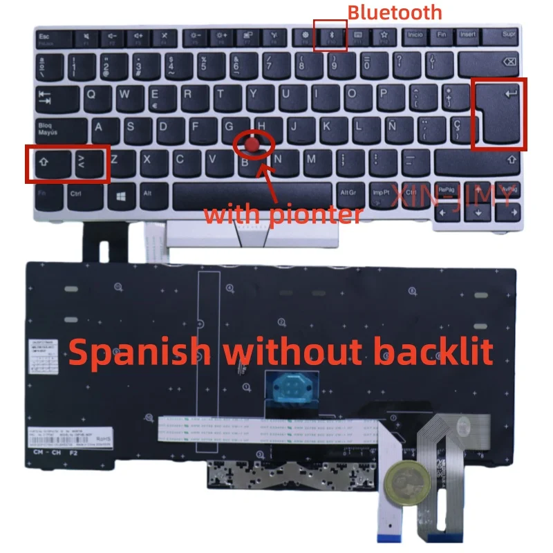 

Spanish Laptop Keyboard For Lenovo ThinkPad E480 E485 E490 E495 L380 L390 L480 R480 T480S L490 T490 T495 01YP280