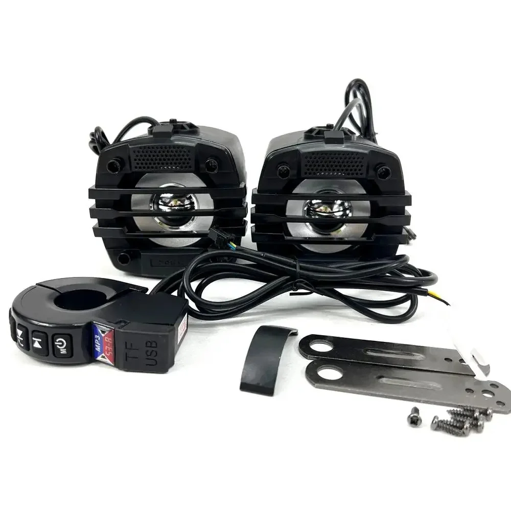 Afbeelding 3: E-bike motorfiets stuur USB opladen audio BT audio met schakelaar met Bluetooth-luidspreker 12-80V universeel stereo weerbestendig