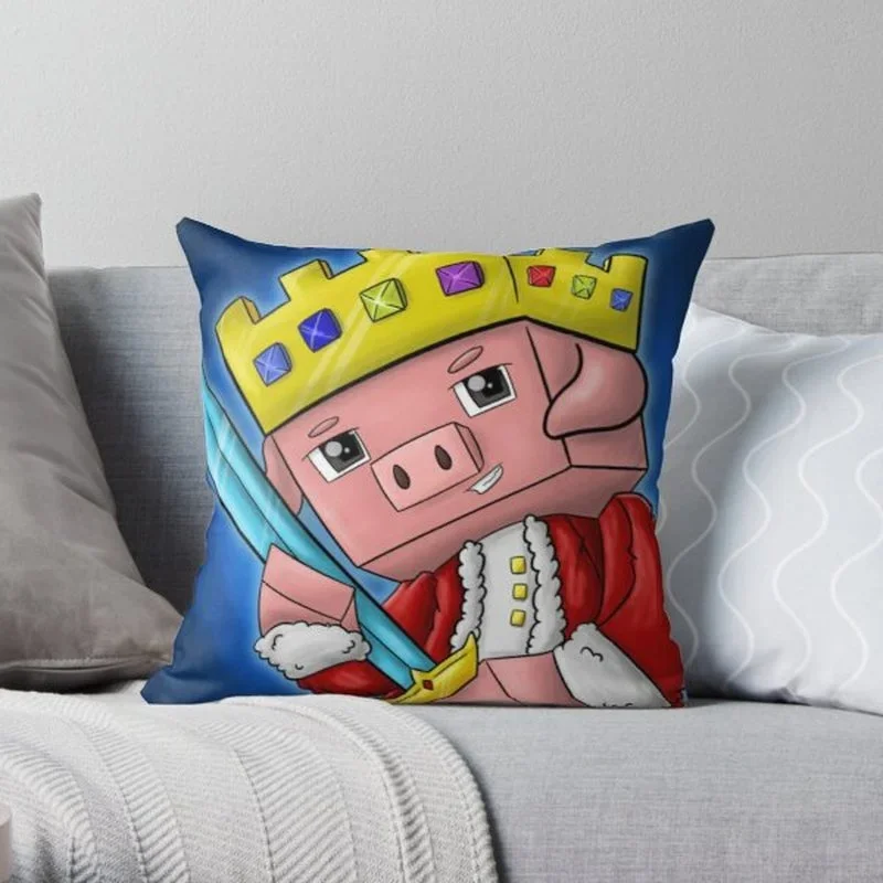 Technoblade King Merch Throw Pillow Bedroom Sofa Anime Bed Fashion Pillowcase