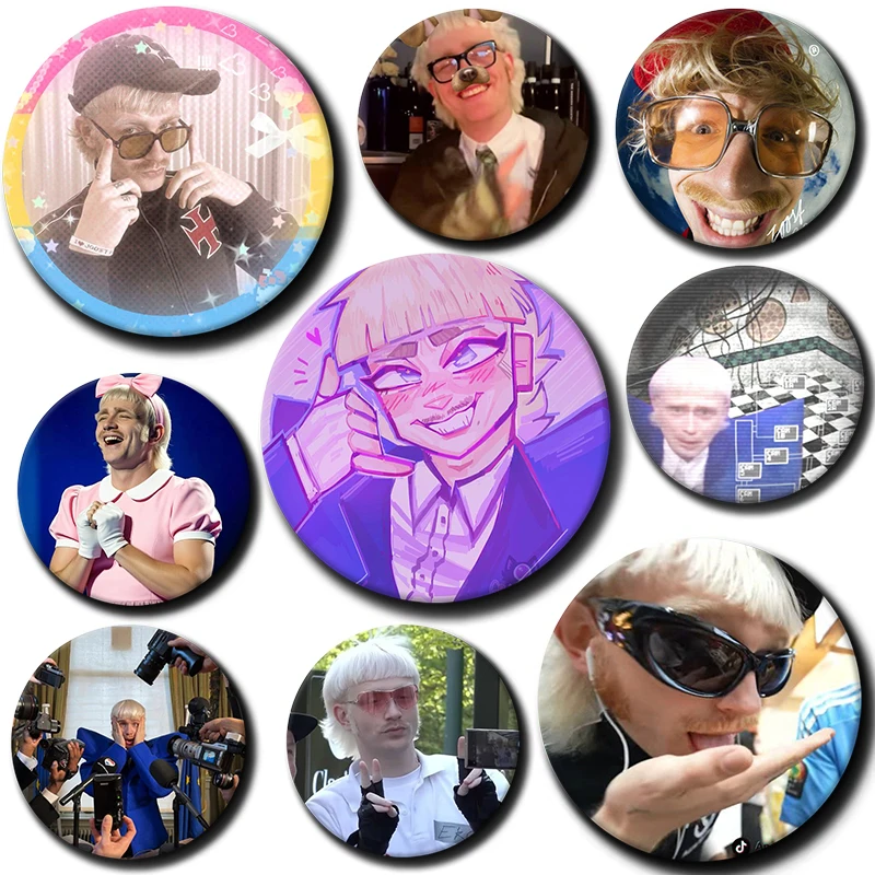 58mm I Love Joost Klein Meme Brooch Simple Button Pins Pop Singer Joost Klein Creative Badge for Bag Hat Clothes Decoration Gift