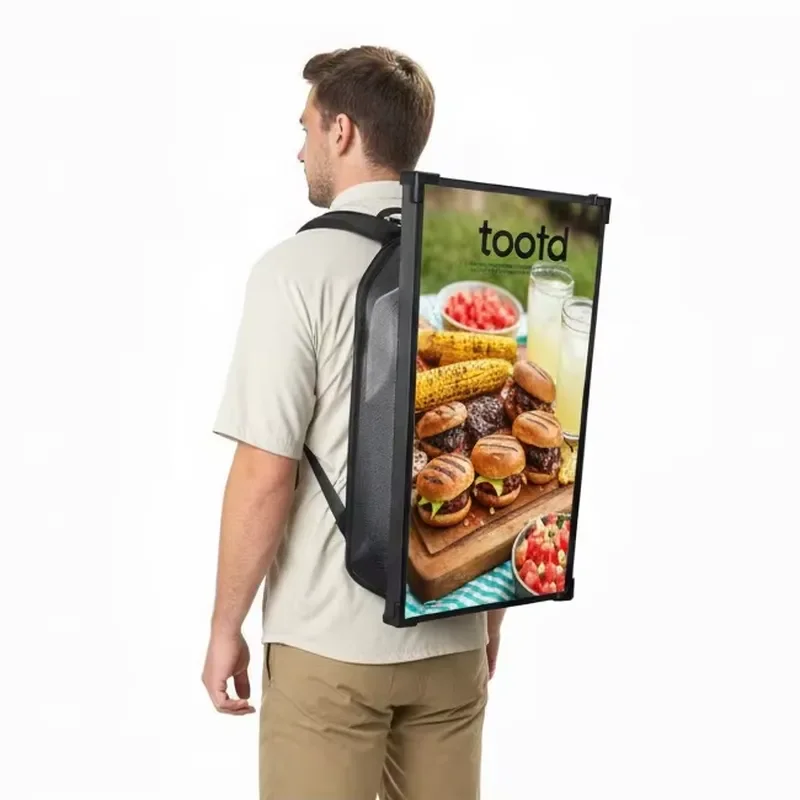 for 21.5 23.8 27 32 Inch LCD Backpack Digital Signage Outdoor Video Advertising Wearable LCD Poster Walking Promotion