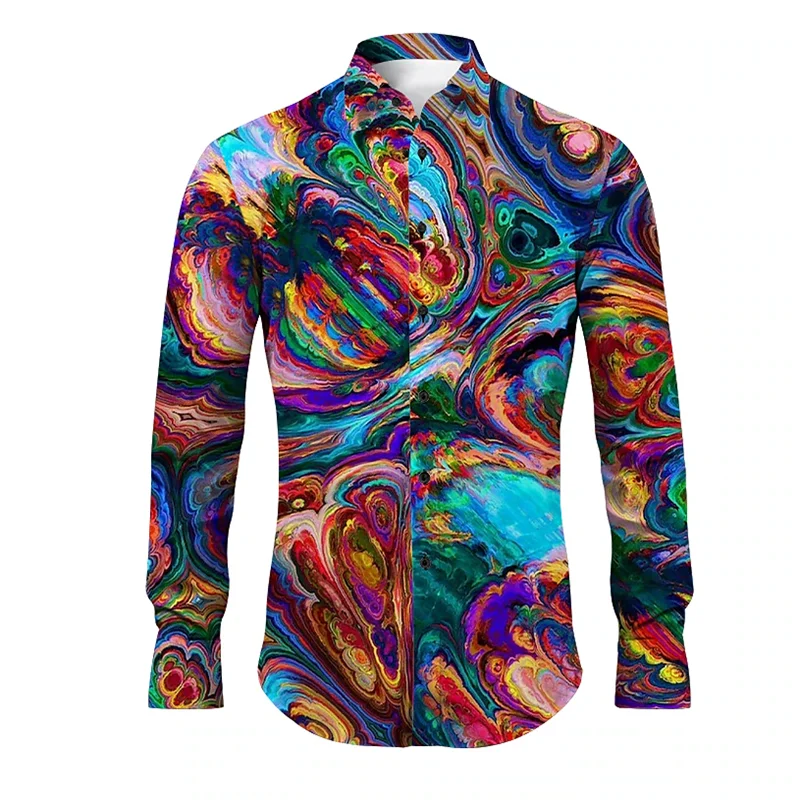 

Optical illusion Abstract men's shirt for everyday wear comfortable and elegant clothing tops