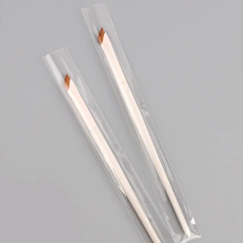 Pennello per eyeliner con lama di aggiornamento Pennello per sopracciglia piatto ultra sottile ad angolo fine sotto i pennelli per trucco degli occhi Pennello per dettagli precisi bianco