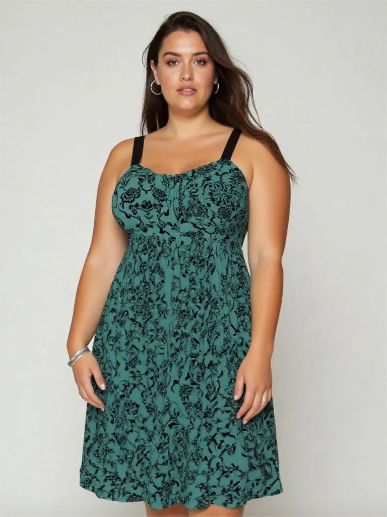 Sukienka Plus Size Vintage z Kwiatowym Wzorem, Warstwowa, z Siateczki, Elegancka, Streetwear, Długość do Kolan, Letnia, Czerwona, Codzienna Sukienka, Szata, Vestidos — zdjęcie 6