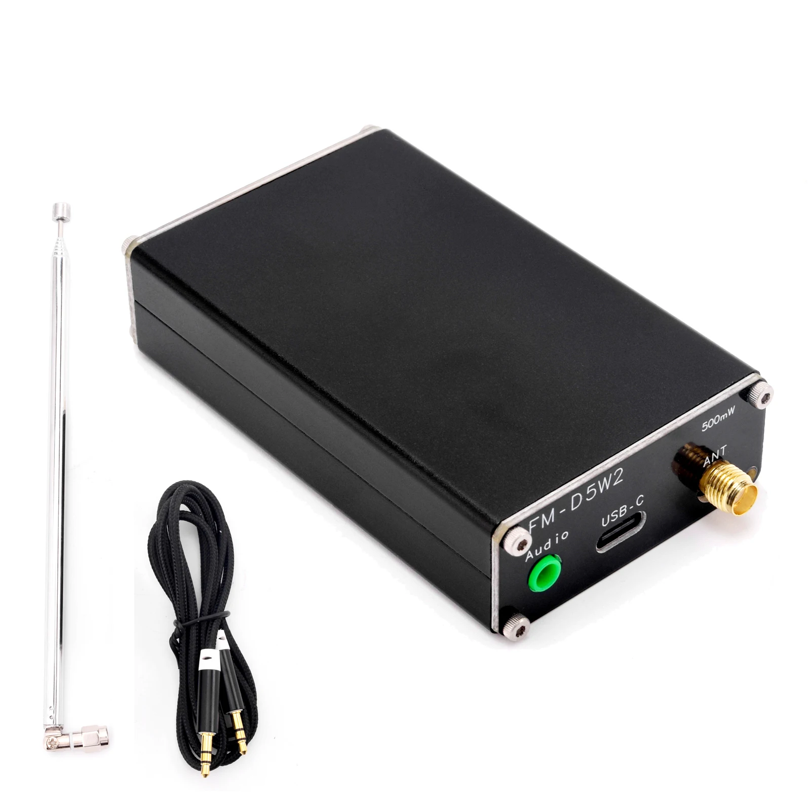 2km 0.5W FM Transmitter 76M-108Mhz Digital Display Stereo FM Transmit TYPE-C USB Churches CAR Radio Broadcast Campus Station