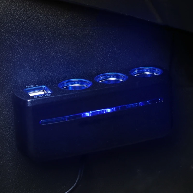 3-разъемный автомобильный адаптер для зарядки, разветвитель, адаптер для зарядки с USB