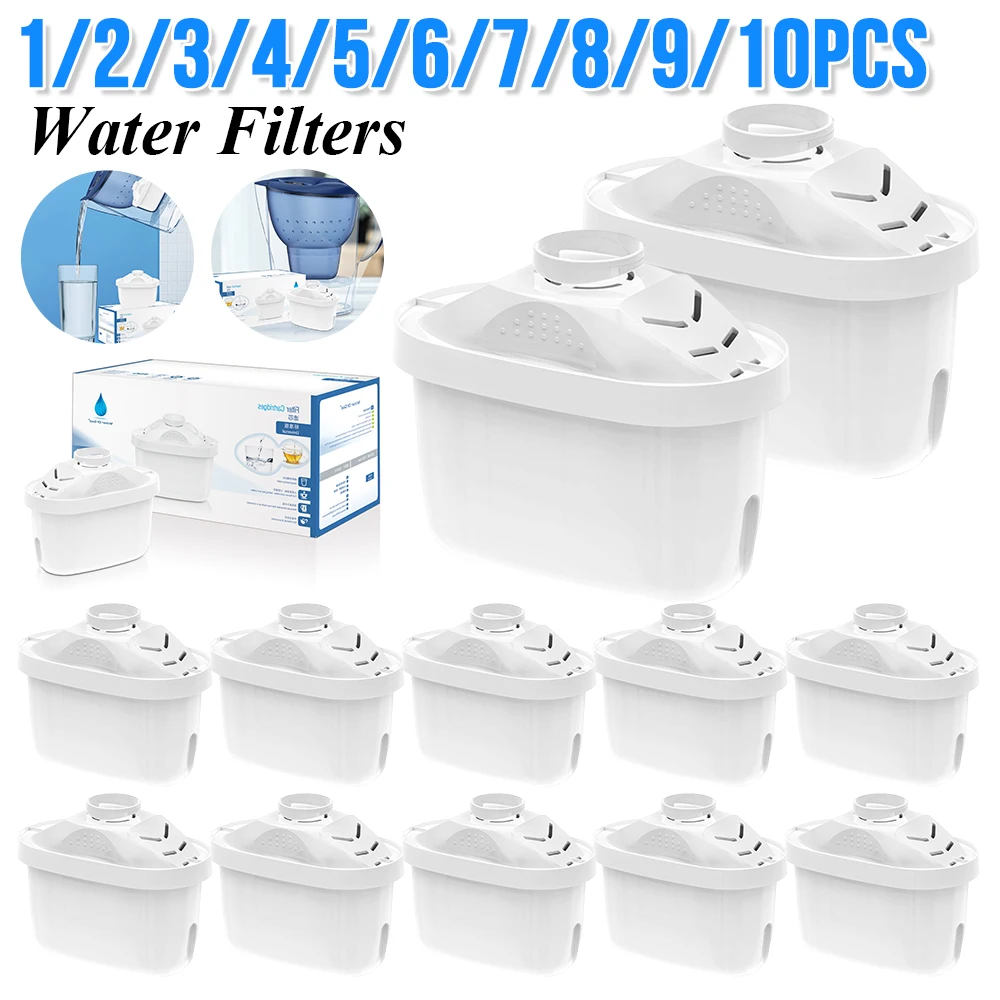 10-1PCS Water Replacement Filter For Brita- Maxtra Cartridges Reducing Limescale Chlorine Refills Filter Activated Carbon for Ki