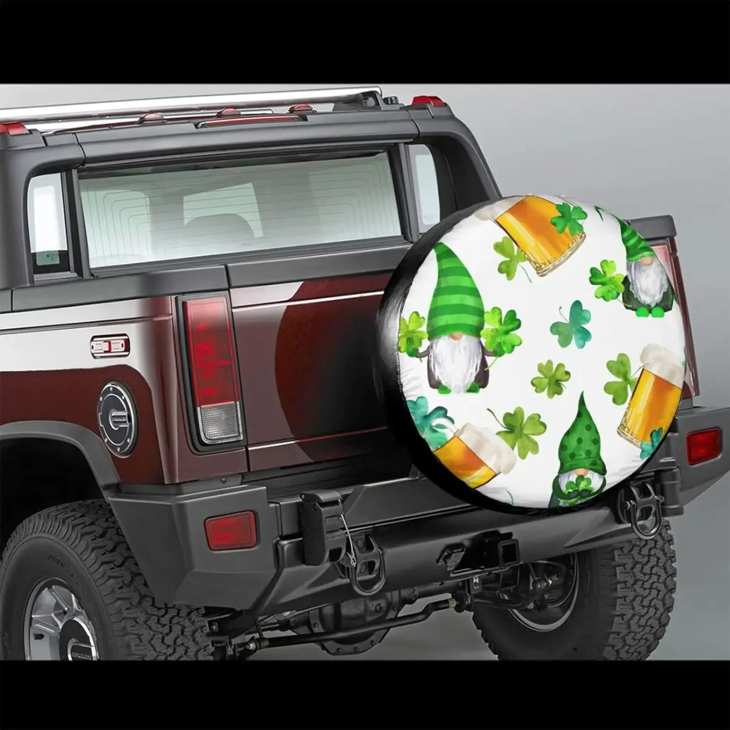 St Patrick Day Gnomes Spare Tire Cover Wheel Protectors Weatherproof Wheel Covers Universal Fit for Trailer Rv SUV Truck Camper