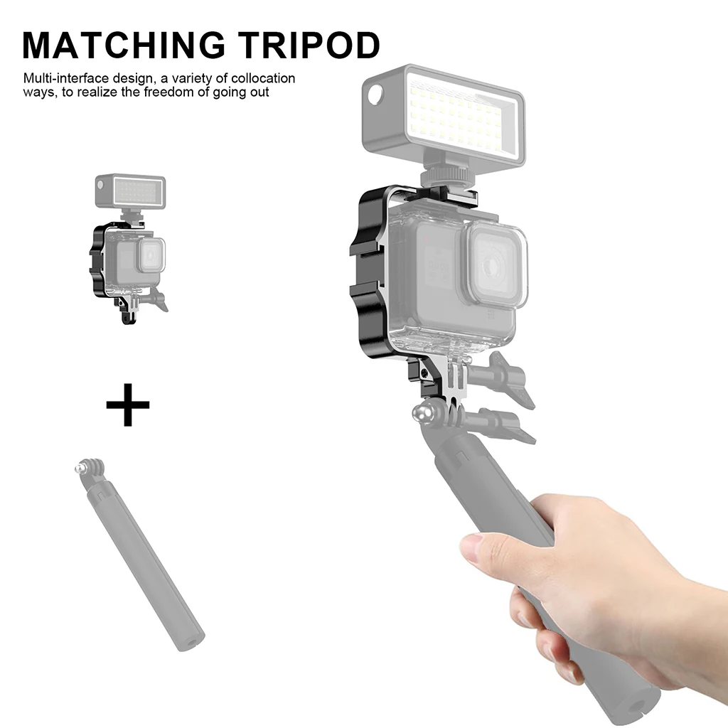 Aluminium Action Kamera Live Vlog Halterung Kalte Schuh Lichter Halterung für Gopro 13 12 11 10 DJI Action 5 Pro Cage Rig Schutzrahmen – Detail 7
