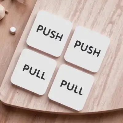 

2 пары акриловых табличек «Нажмите-откройте» квадратной формы, самоклеящиеся, для стеклянных дверей, офисов, магазинов, вывески на двери