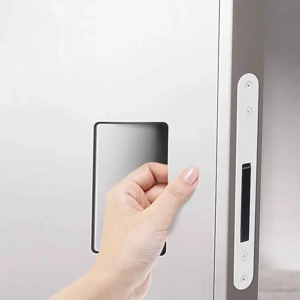 

Invisible Door Lock with Anti-lock Knob Outward-opening Wooden Door Handle Indoor Silent Door Lock for Bedroom Bathroom Rooms