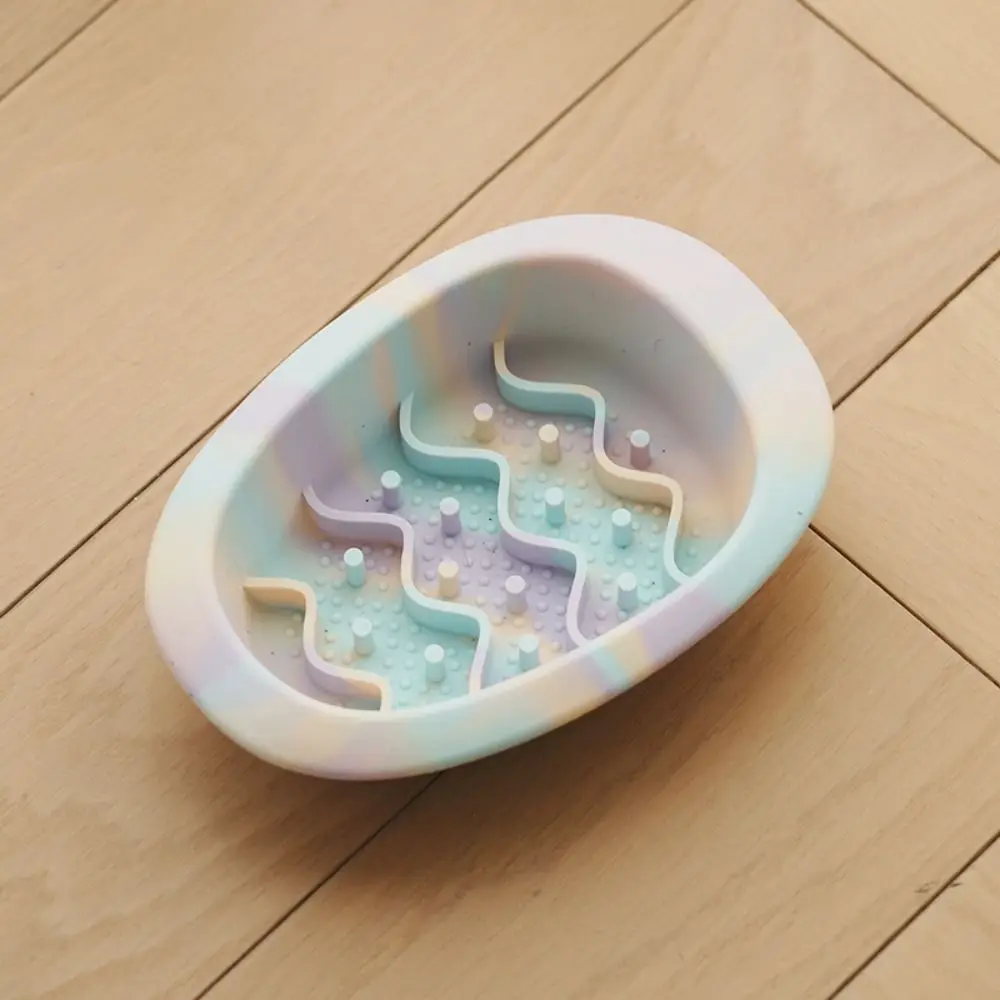 Pet Supplies Silicone Pet Slow Food Bowl Help Healthy Non-slip Pet Licking Pad Anti Knock Anti Chok Pet Bowl for Dogs and Cats