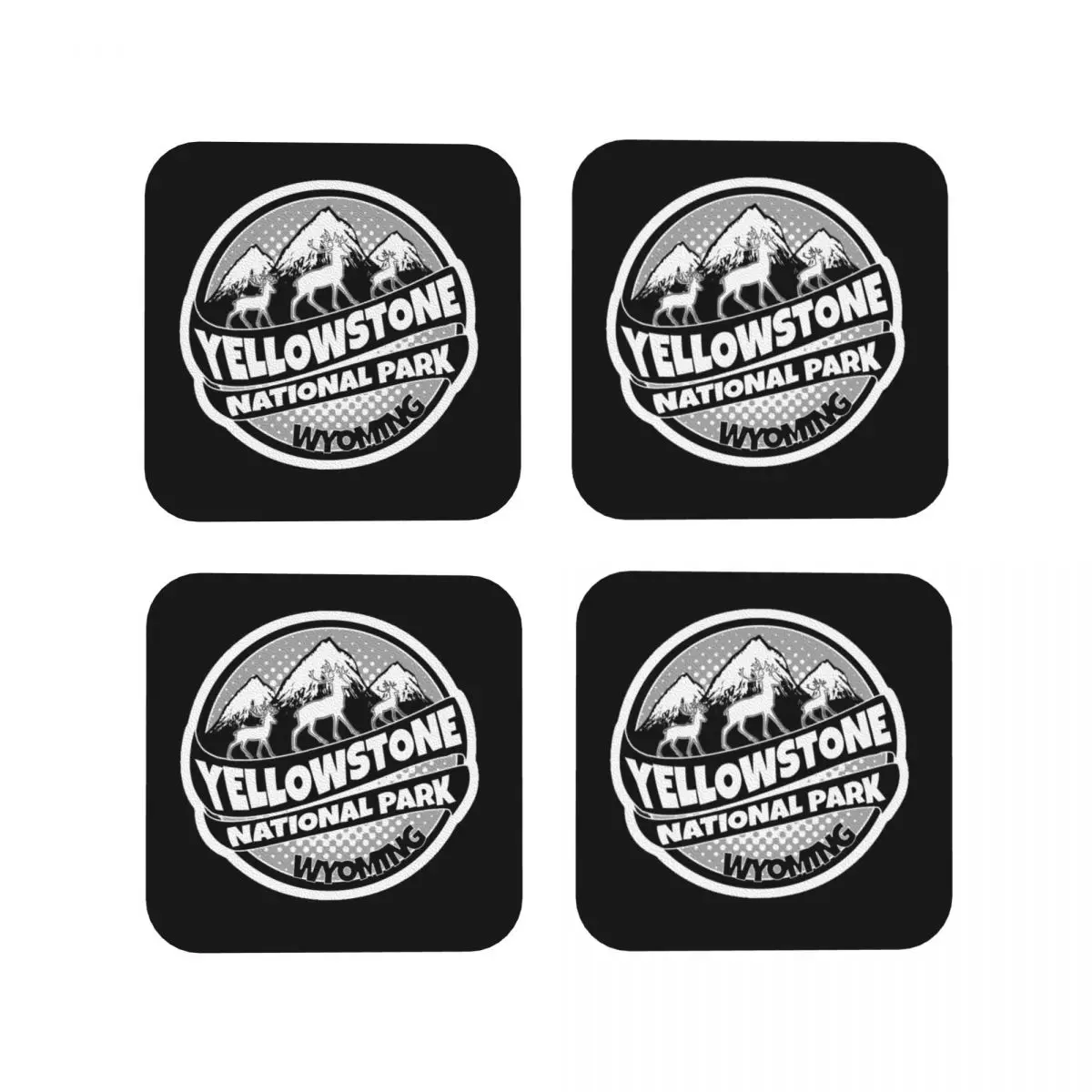 Yellowstone Quick Dry Dutton Ranch Coasters Kitchen Placemats Insulation Cup Coffee Mats For Decor Home Tableware Pads Set of 4