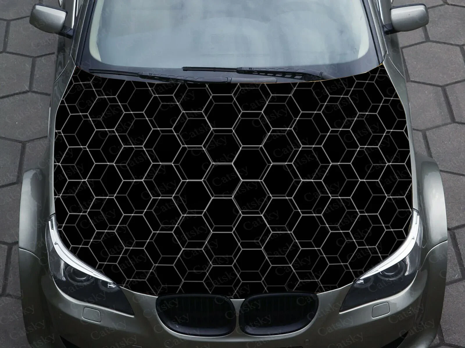 honeycomb Hexagonal shape Car Decal Graphics Vinyl decal Cover Pattern Packaging custom design hood engine Decal Stickers