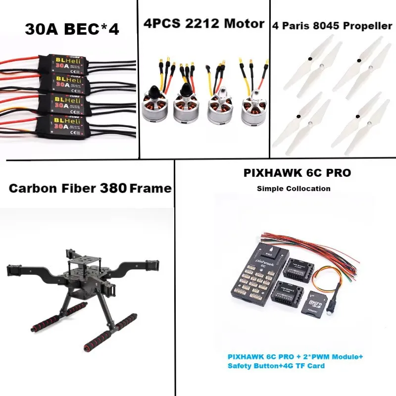 Bocube open source new intelligent drone FLY380 PIXHAWK 6C M8N quadcopter simple configuration