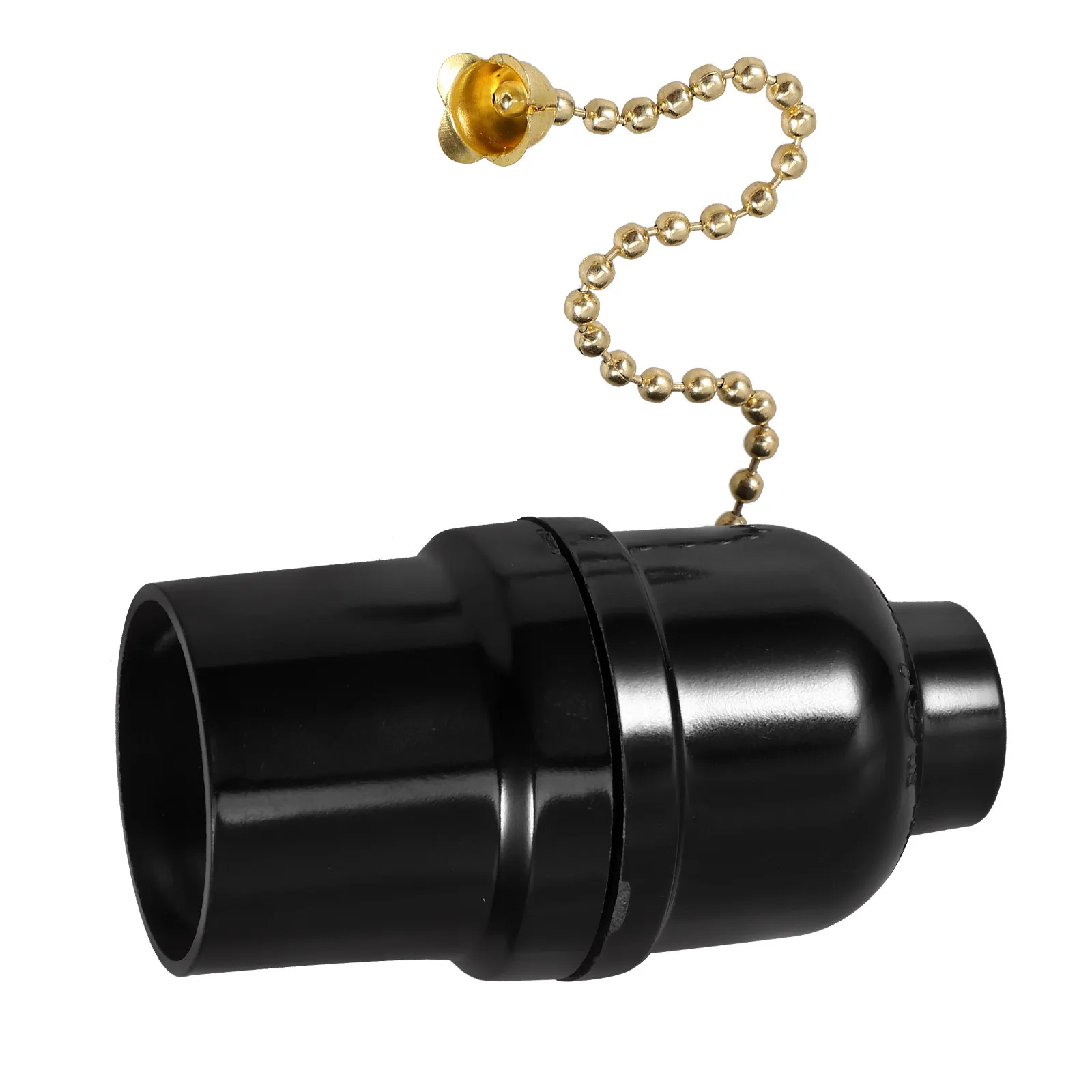 

E27 Lamp Holder with Pull Chain Black Bakelite Ceiling Light Lamp Base for Residential Commercial Use Lampholder Socket