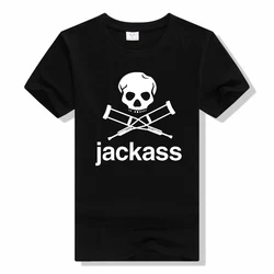 Mens Jackass Logo Graphic Printed Black T Shirts Fashion casual short sleeve tops t shirt Cotton o-neck tee