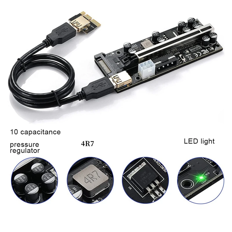 PCI-E 1X To 16X Graphics Card Extension Cable V009S PRO PCI-E 1X To 16X Graphics Card To Wiring Card