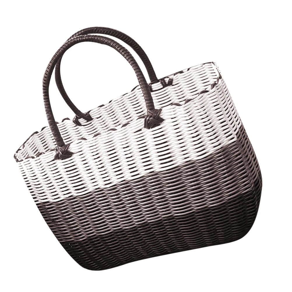

Medium Handwoven Woven Basket For Picnic Beach Storage Organizer Washable Fruit Vegetable Sewing Shopping Tote Container For