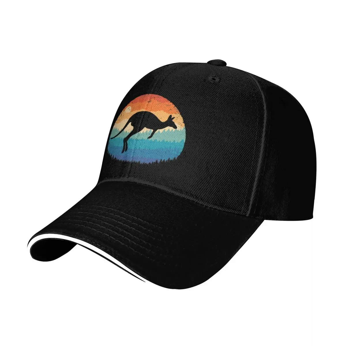 Australia Kangaroo Retro Baseball Cap Cotton Twill Breathable Contrast Two Tone Brim Snapback Flat Bill