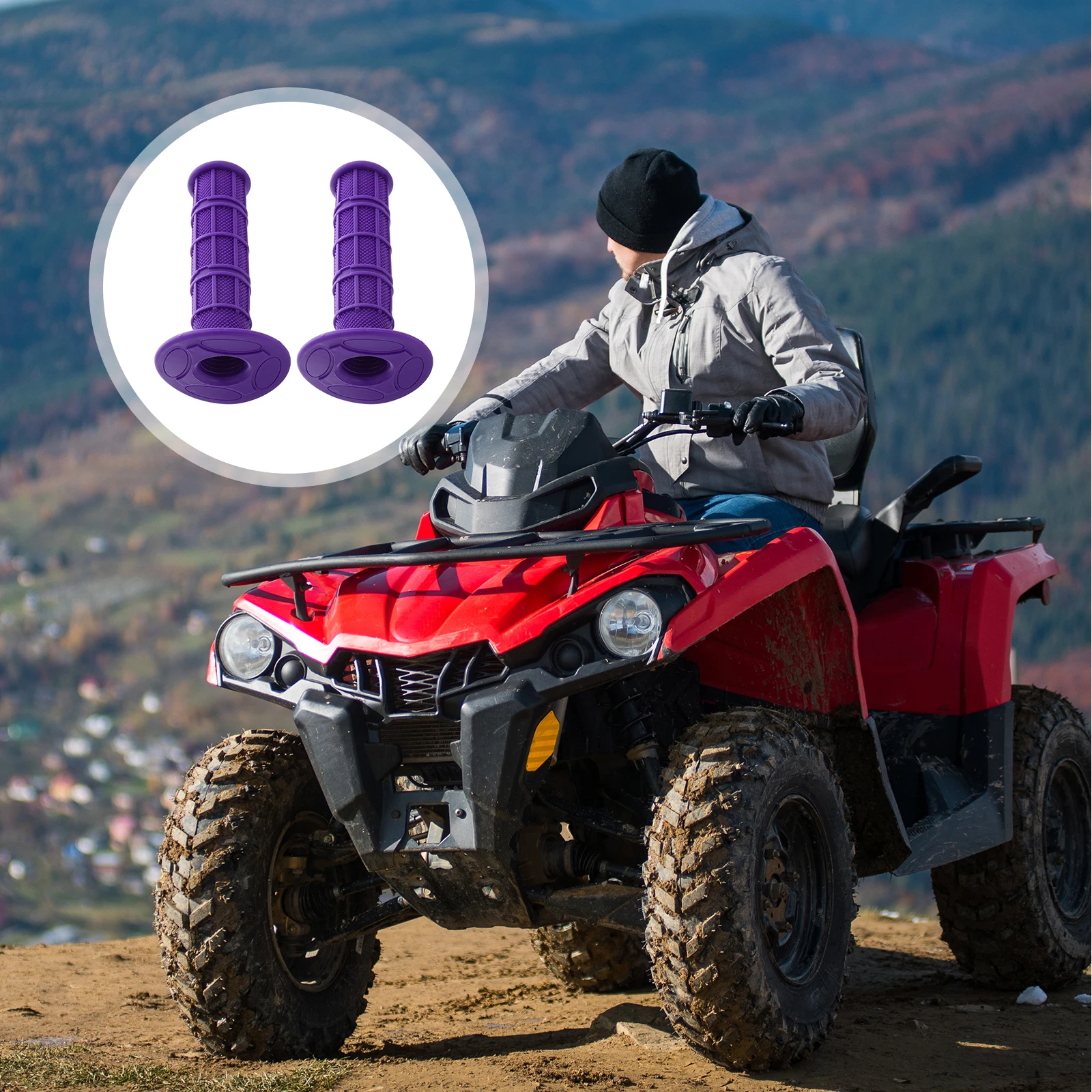 

2pcs Motorcycle Handlebar Silicone Dirt Bike Scooter Hand Grips Atv Accessories Universal Fit Non-Slip Replacement For Motorbike