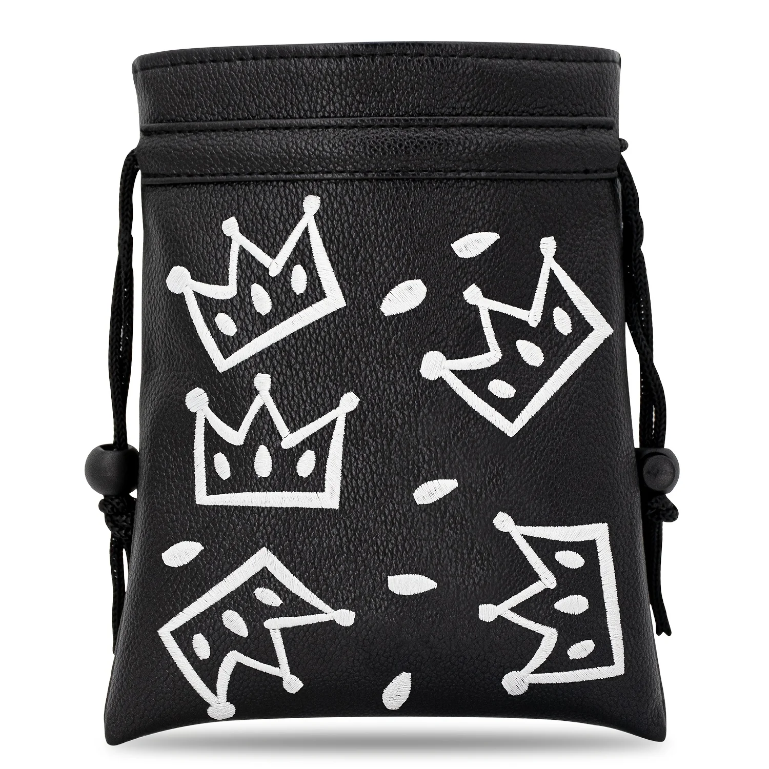 Portable Cheese Crown Style Golf Bag with Drawstring Closure, Durable Faux PU Golf Ball & Tee Pouch with Drawstring