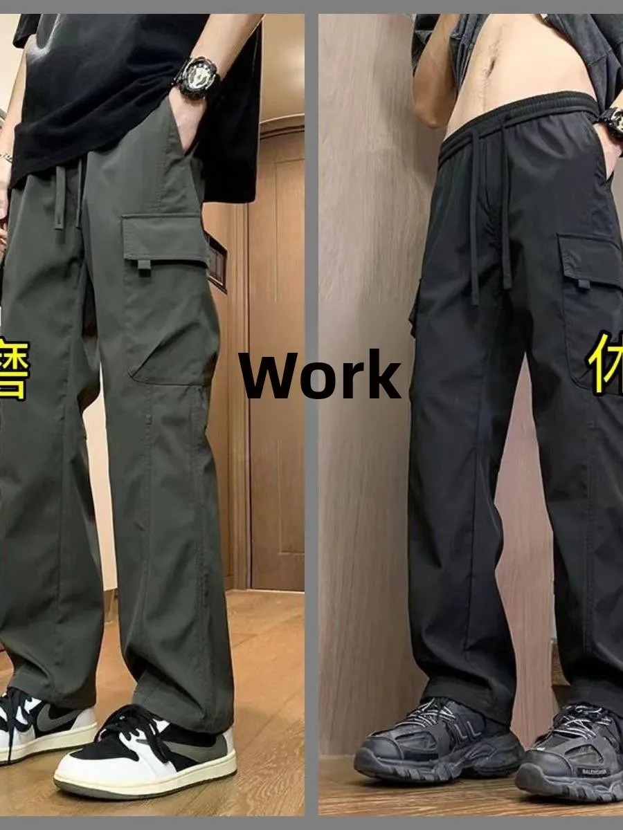 

Брюки CSKS для активного отдыха весна-осень: мужские свободные прямые повседневные брюки, женская модная рабочая одежда