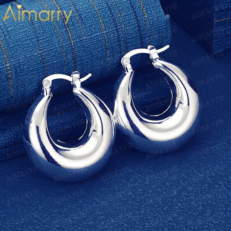 925 Pure Silver Glossy Water Droplet Shaped Earrings for Women's Parties Banquets Weddings High-quality Fashion Jewelry