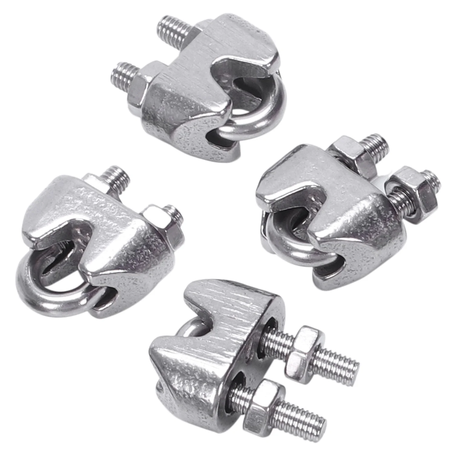 A20I 2mm 1/16 Inch Stainless Steel Wire Rope Cable Clamp Fastener 12pcs